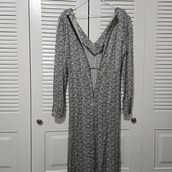 Zara Viscose Midi Dress White And Black Size S - Picture 4 of 7